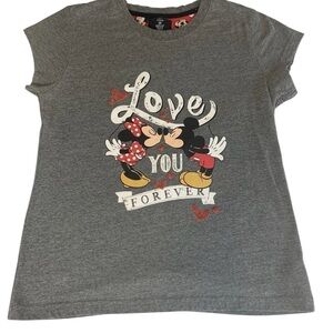 Disney Love You Forever Mickey & Minnie Youth Girls T-Shirt - Sz 6-8 (M)